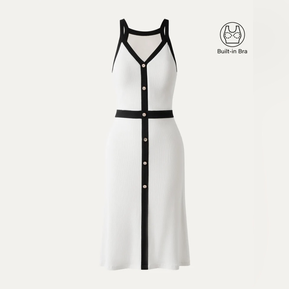 Contrast Trim Bandless Brami Dress XS